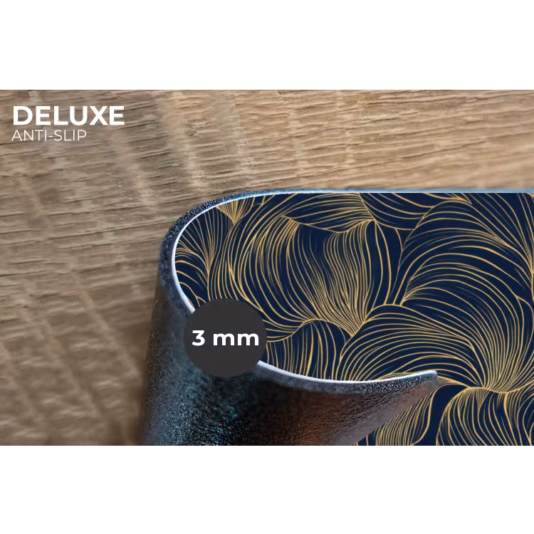 Placemat - 6 stuks - Abstract - Lijnen - Blauw - Goud — 4