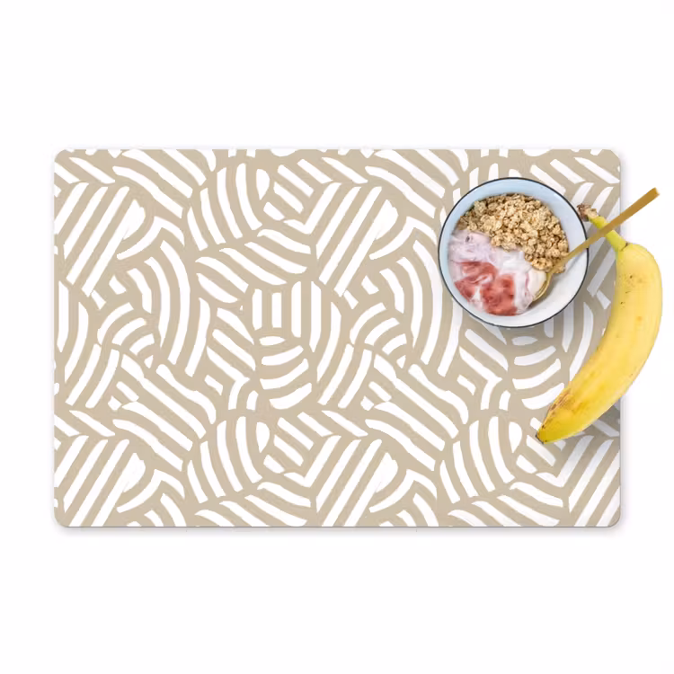 Placemat - 6 stuks - Abstract - Modern - Beige — 1