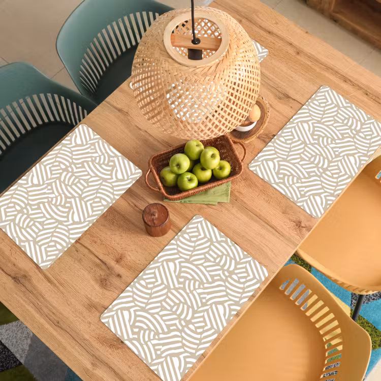 Placemat - 6 stuks - Abstract - Modern - Beige — 6