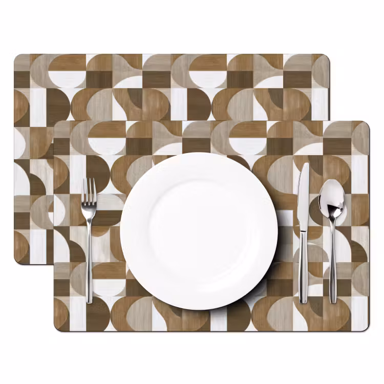 Placemat - 6 stuks - Abstract - Retro - Bruin — 2