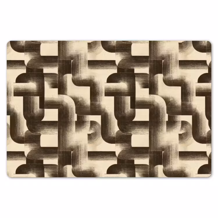 Placemat - 6 stuks - Abstract - Retro - Zwart — 7
