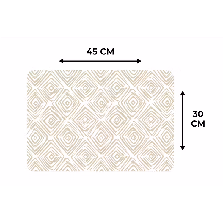 Placemat - 6 stuks - Abstract - Ruit - Beige — 3