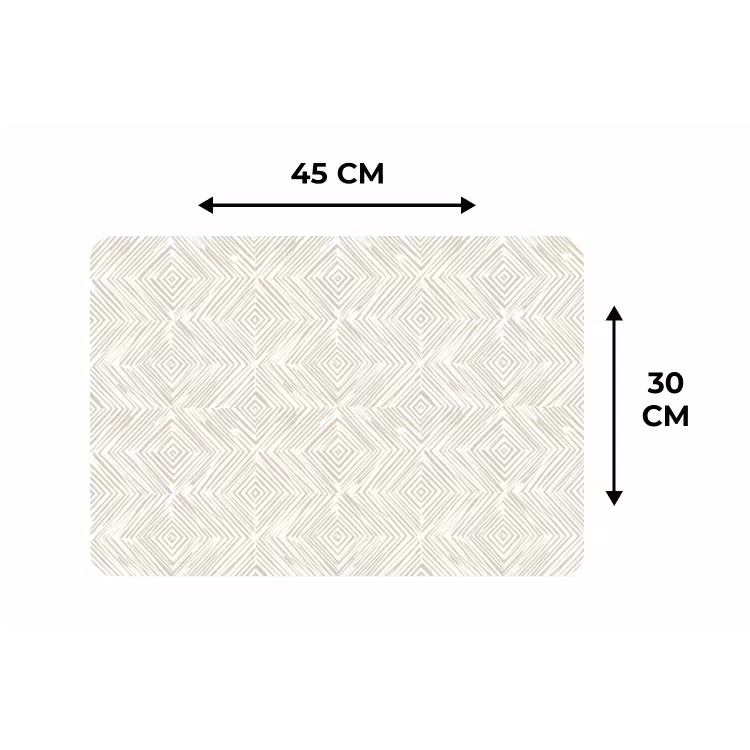 Placemat - 6 stuks - Abstract - Ruiten - Beige — 3