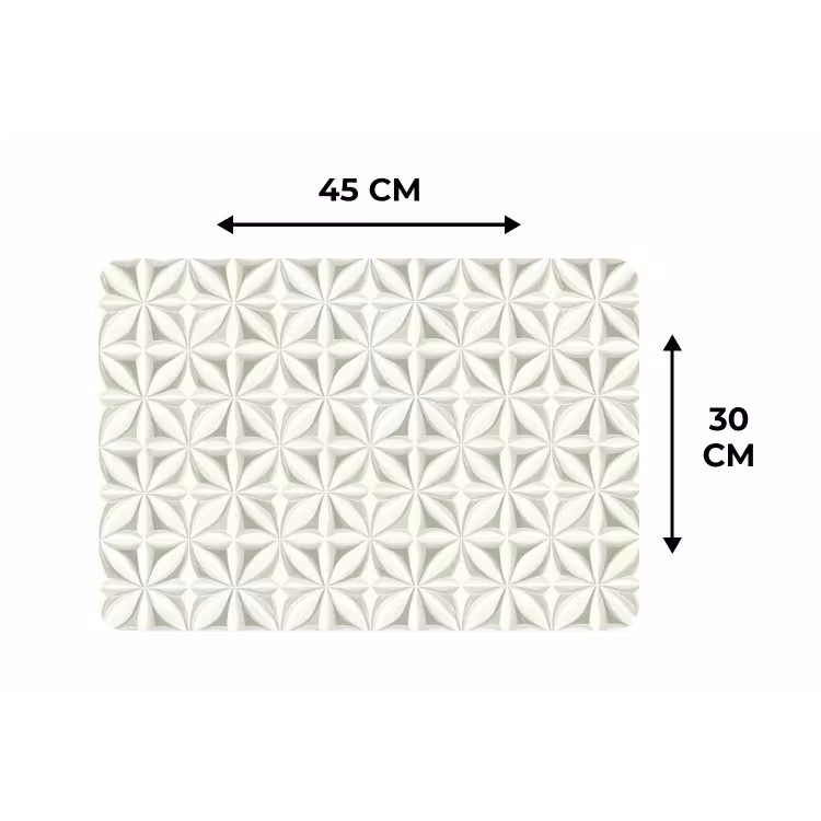 Placemat - 6 stuks - Abstract - Structuur - Grijs - Wit — 3
