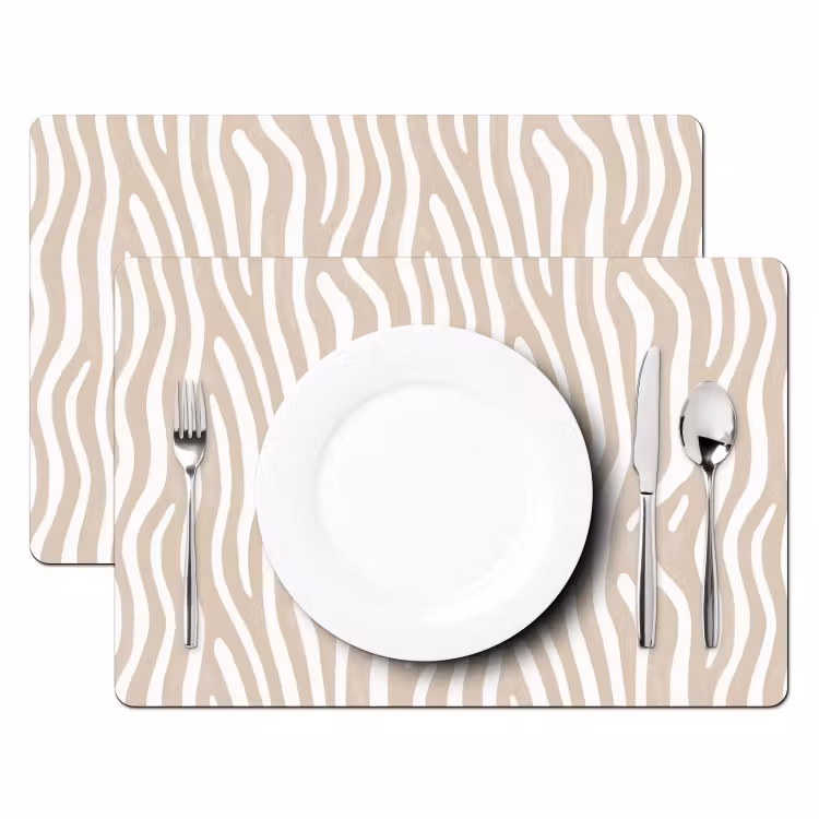 Placemat - 6 stuks - Abstract - Zebra - Beige — 2
