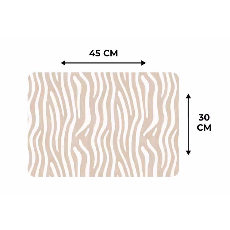 Placemat - 6 stuks - Abstract - Zebra - Beige — 3