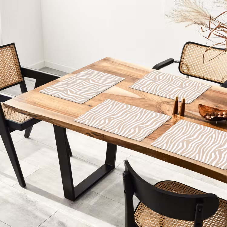 Placemat - 6 stuks - Abstract - Zebra - Beige — 5