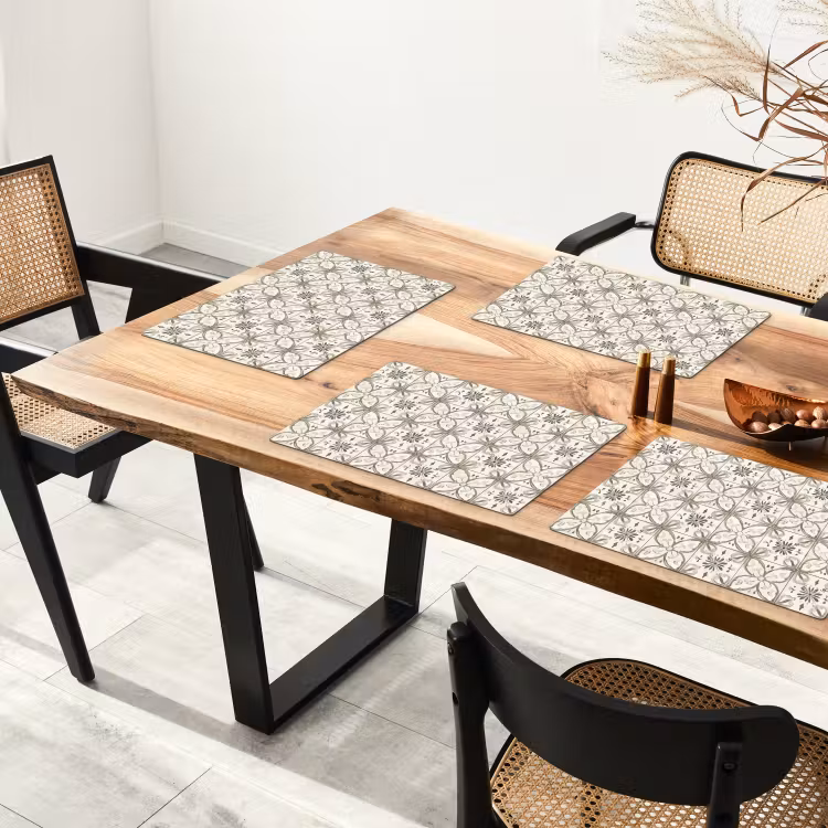 Placemat - 6 stuks - Antiek - Tegel - Beige — 5