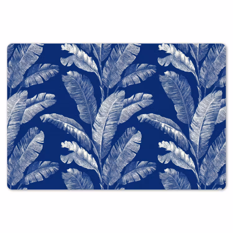Placemat - 6 stuks - Blad - Palm - Blauw — 7
