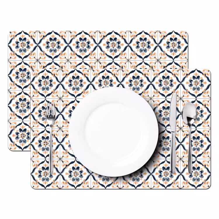 Placemat - 6 stuks - Bladvorm - Patroon - Kleurrijk — 2