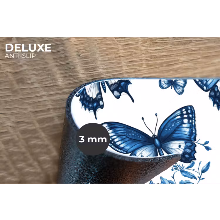 Placemat - 6 stuks - Blauw - Vlinders - Bloemen - Wit — 4