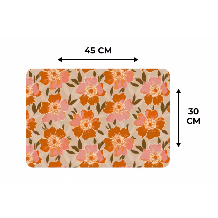 Placemat - 6 stuks - Bloemen - Motief - Retro — 3