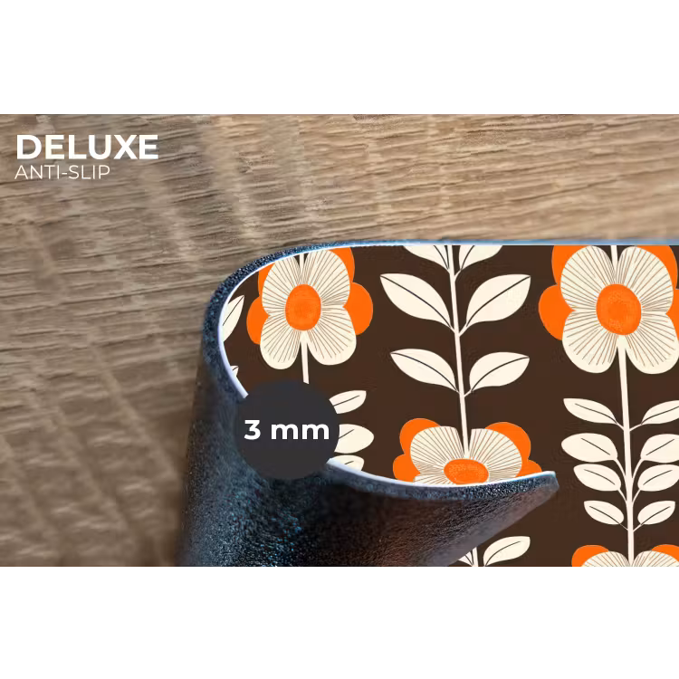 Placemat - 6 stuks - Bloemen - Retro - Bruin — 4