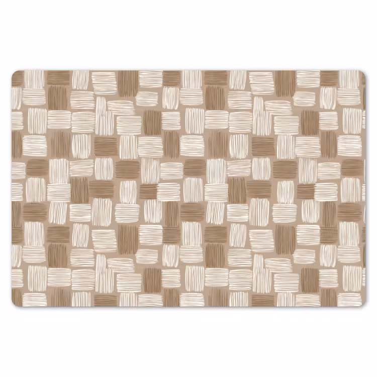 Placemat - 6 stuks - Blok - Patroon - Bruin — 7