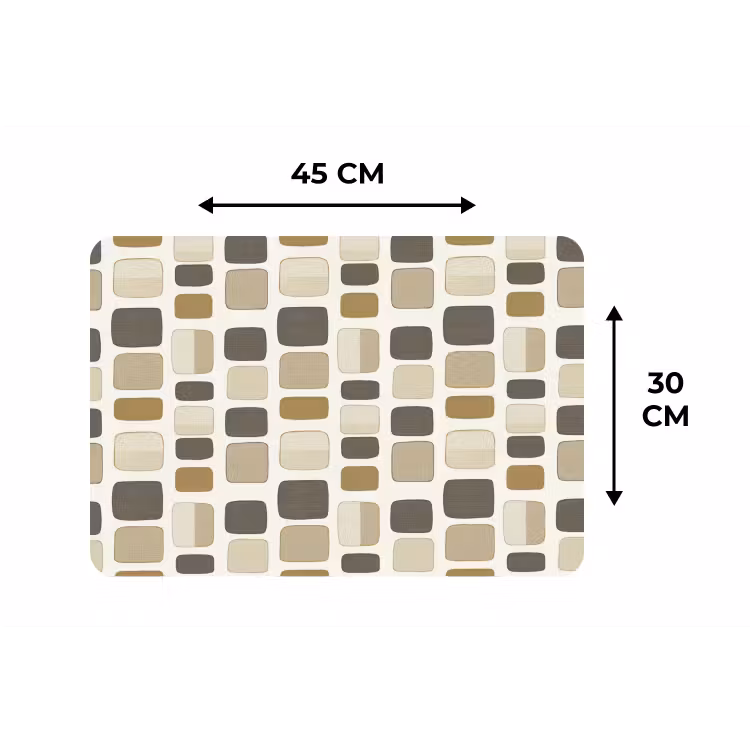 Placemat - 6 stuks - Blokken - Vintage - Grijs — 3
