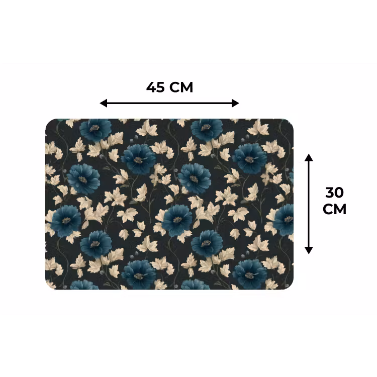 Placemat - 6 stuks - Botanisch - Bloemen - Blauw — 3