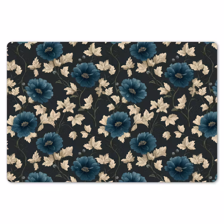 Placemat - 6 stuks - Botanisch - Bloemen - Blauw — 7
