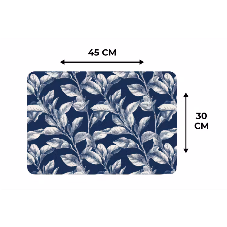 Placemat - 6 stuks - Botanisch - Patroon - Blauw — 3