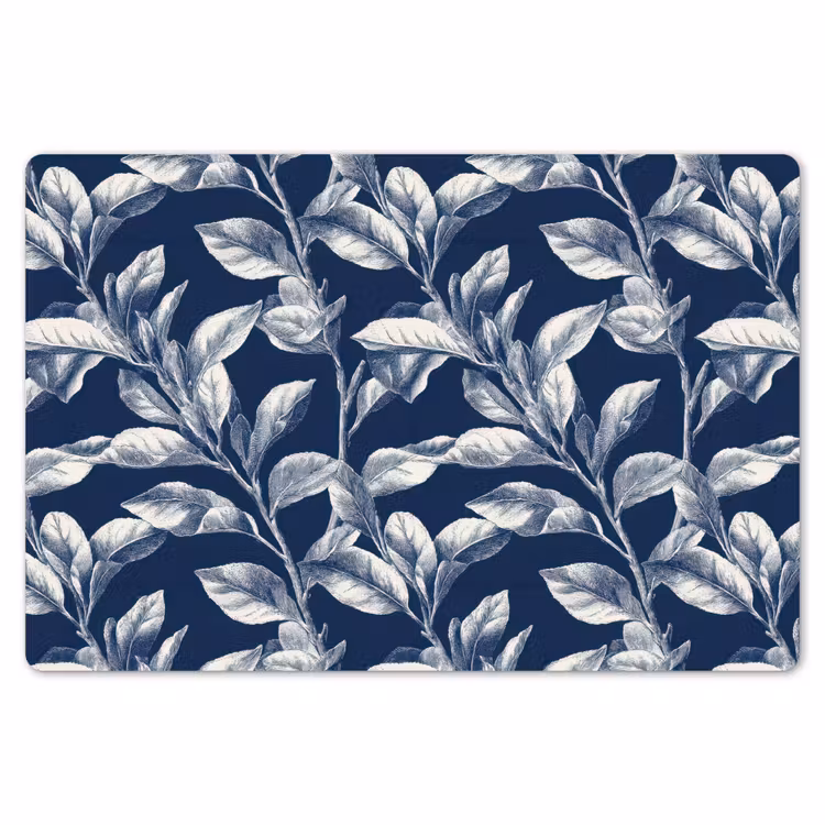 Placemat - 6 stuks - Botanisch - Patroon - Blauw — 7