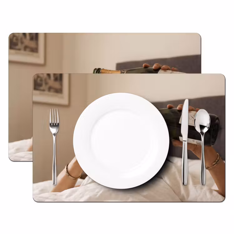 Placemat - 6 stuks - Champagne - Bed - Bubbels — 2