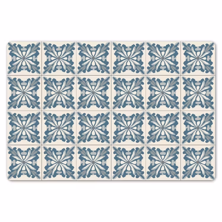 Placemat - 6 stuks - Dessin - Tegel - Blauw — 7
