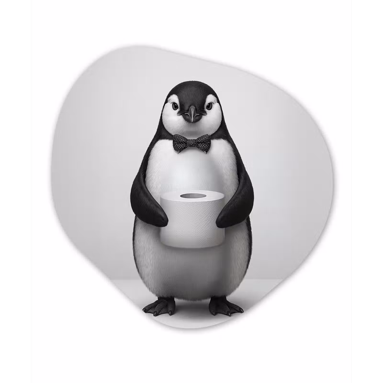 Organische vorm aluminium - Pinguïn - WC rol - Wit — 1