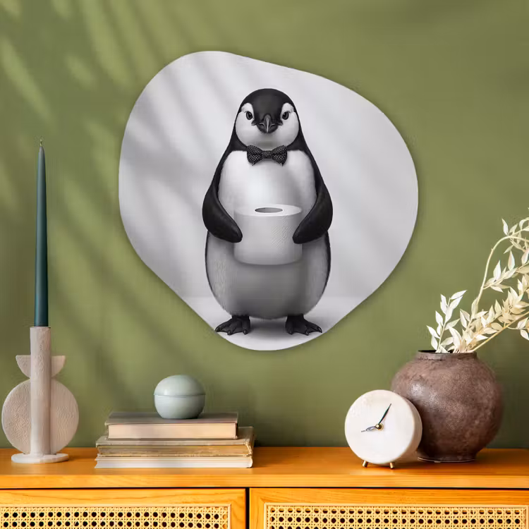 Organische vorm aluminium - Pinguïn - WC rol - Wit — 2