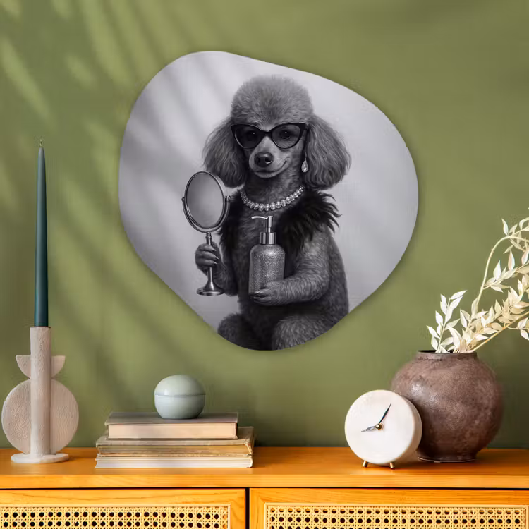Organische vorm aluminium - Poedel - Spiegel - Zwart - Wit — 2