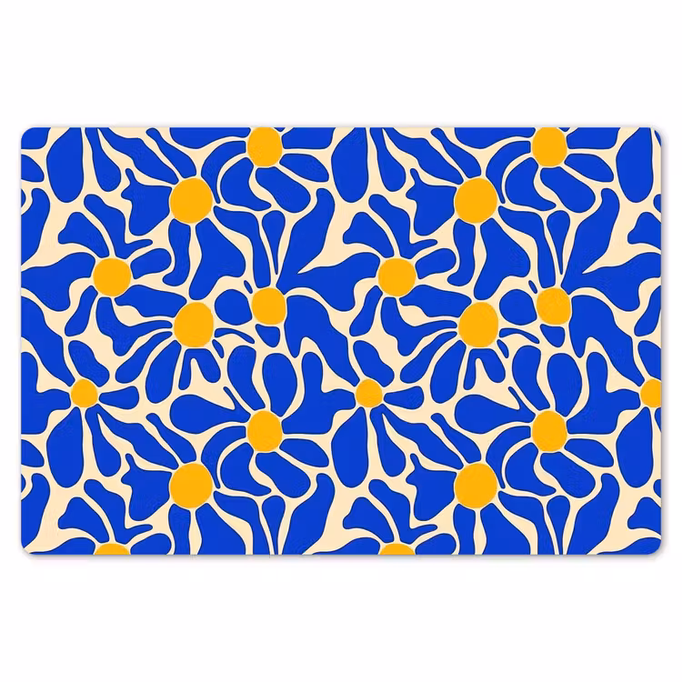 Placemat - 6 stuks - Abstract - Bloem - Blauw — 7