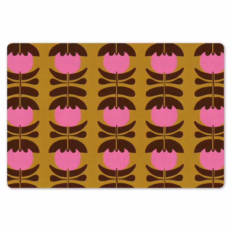 Placemat - 6 stuks - Abstract - Bloemen - Roze — 7