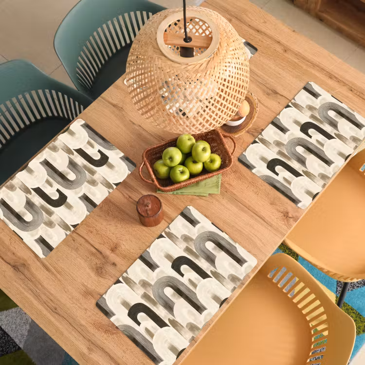 Placemat - 6 stuks - Abstract - Patroon - Bogen — 6