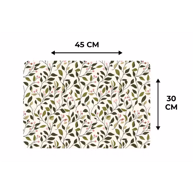 Placemat - 6 stuks - Bladeren - Bessen - Roze — 3