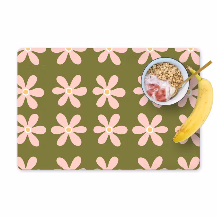 Placemat - 6 stuks - Bloem - Modern - Groen — 1