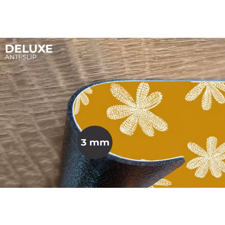 Placemat - 6 stuks - Bloem - Speels - Okergeel — 4