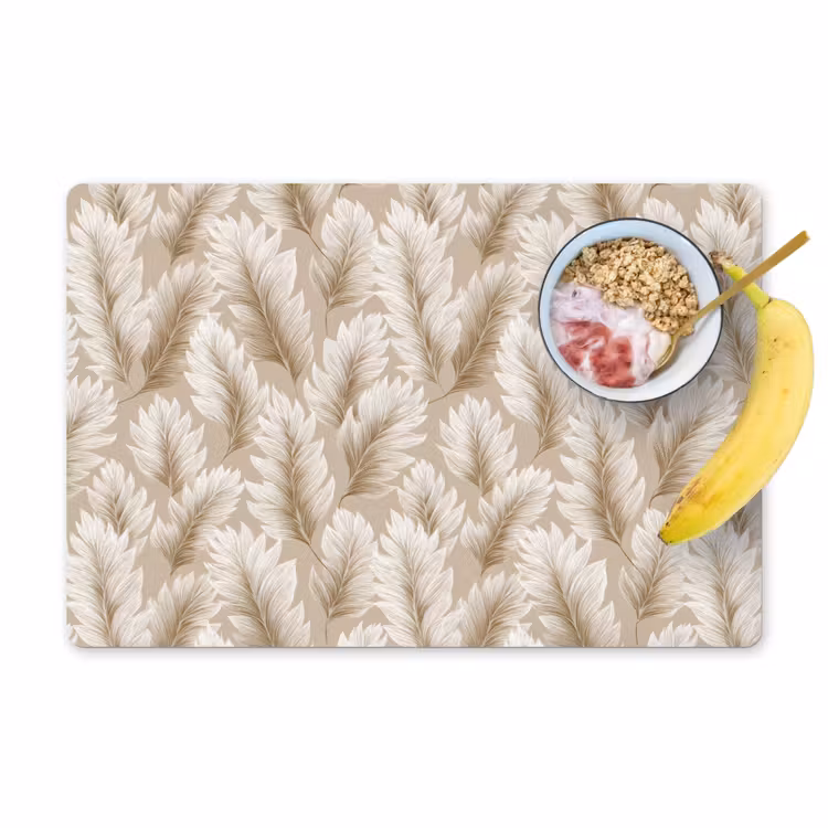 Placemat - 6 stuks - Botanisch - Patroon - Beige — 1