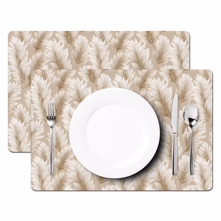 Placemat - 6 stuks - Botanisch - Patroon - Beige — 2