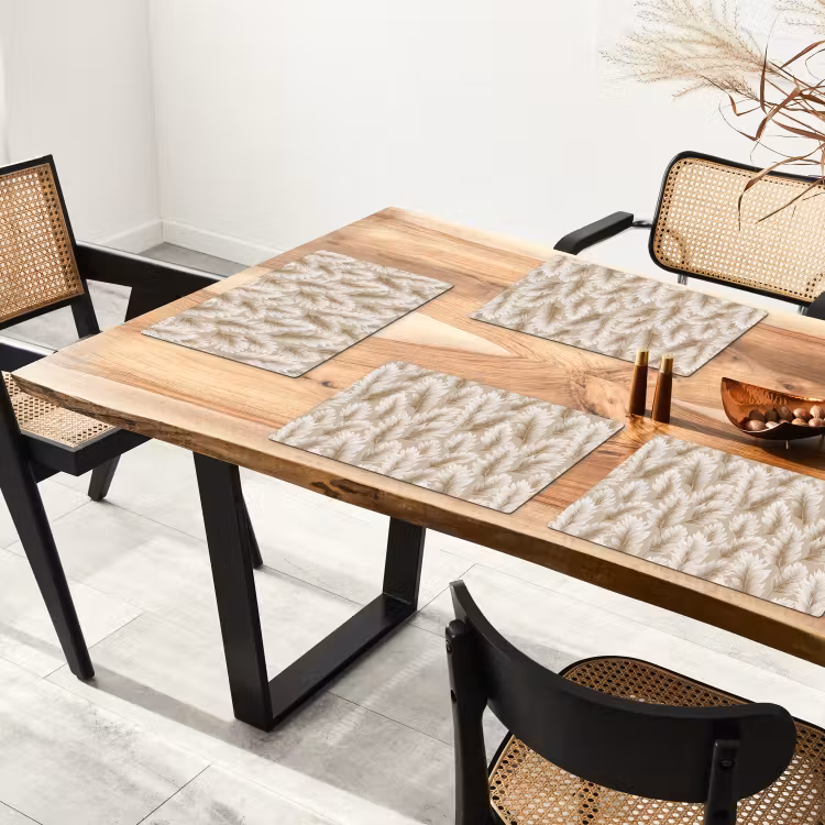 Placemat - 6 stuks - Botanisch - Patroon - Beige — 5
