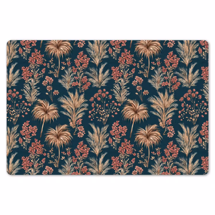 Placemat - 6 stuks - Botanisch - Patroon - Blauw — 7