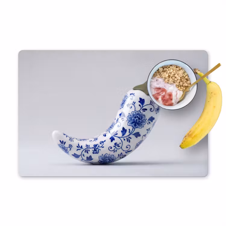 Placemat - 6 stuks - Chilipeper - Keramiek - Blauw — 1