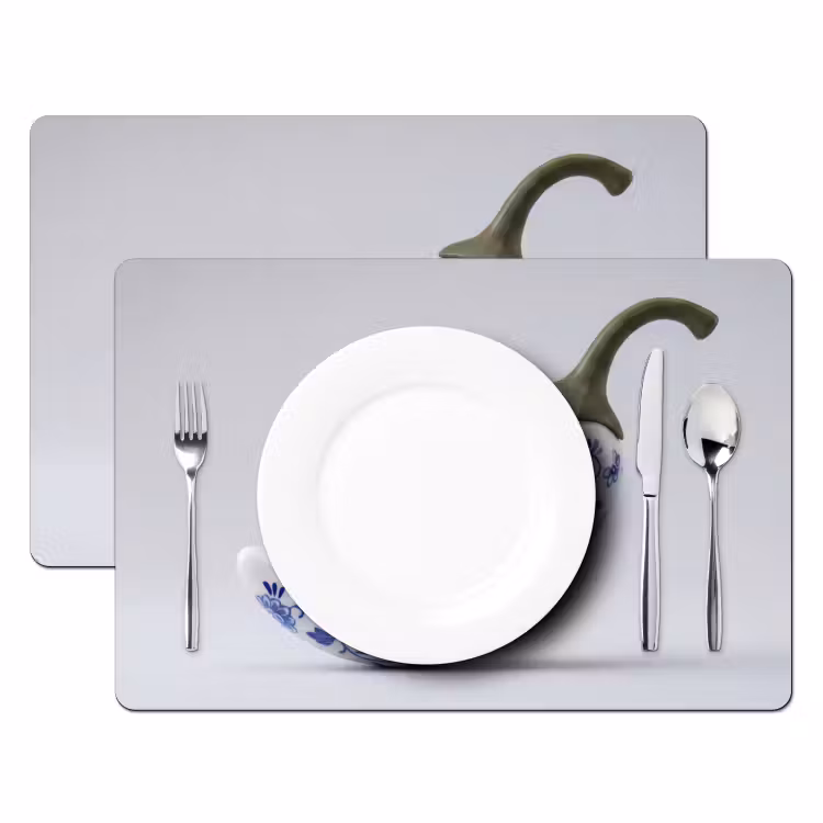 Placemat - 6 stuks - Chilipeper - Keramiek - Blauw — 2