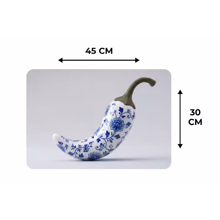 Placemat - 6 stuks - Chilipeper - Keramiek - Blauw — 3