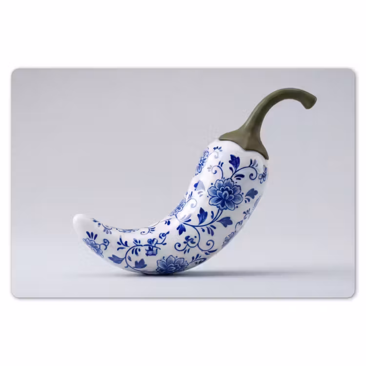 Placemat - 6 stuks - Chilipeper - Keramiek - Blauw — 7