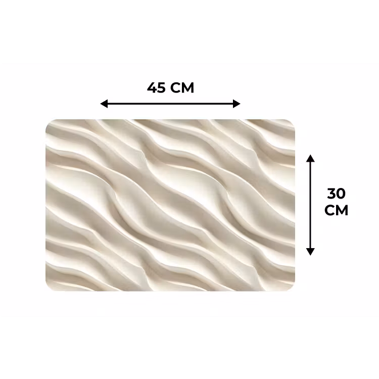 Placemat - 6 stuks - Diagonaal - Golven - Crème — 3