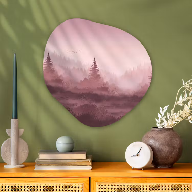 Organische vorm aluminium - Landschap - Mistig - Roze — 2