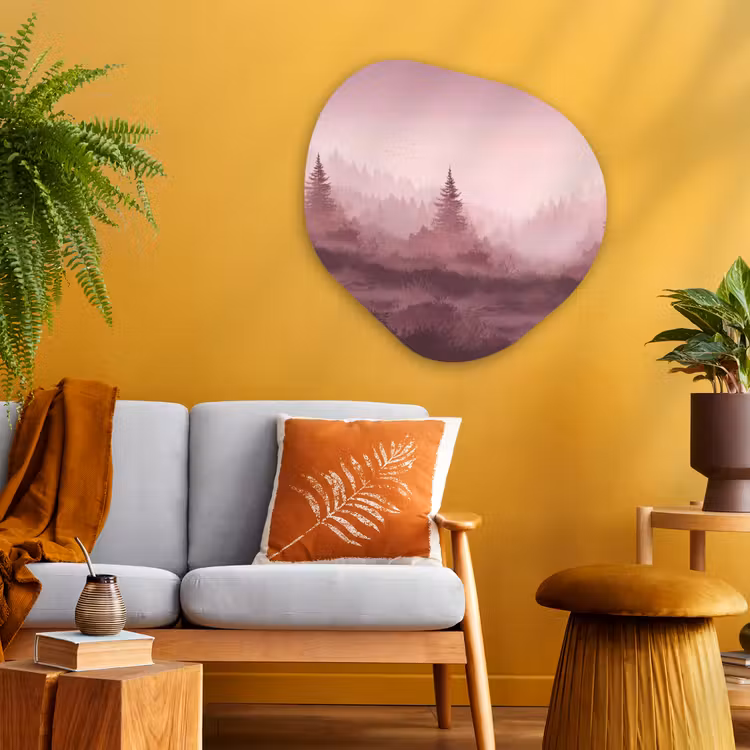 Organische vorm aluminium - Landschap - Mistig - Roze — 3