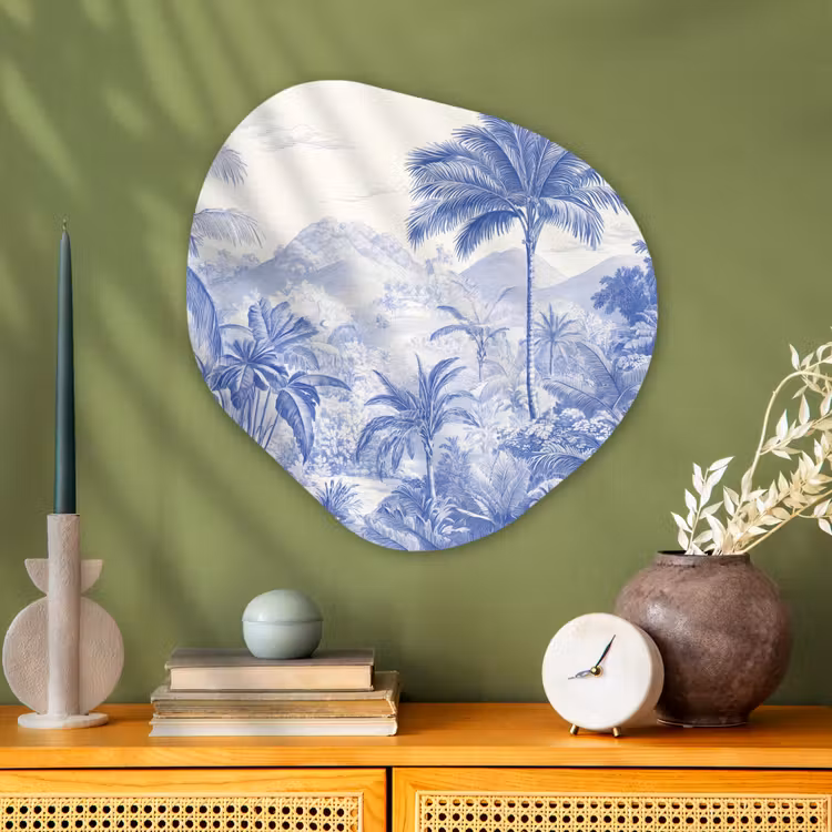 Organische vorm aluminium - Tropisch - Jungle - Blauw — 2