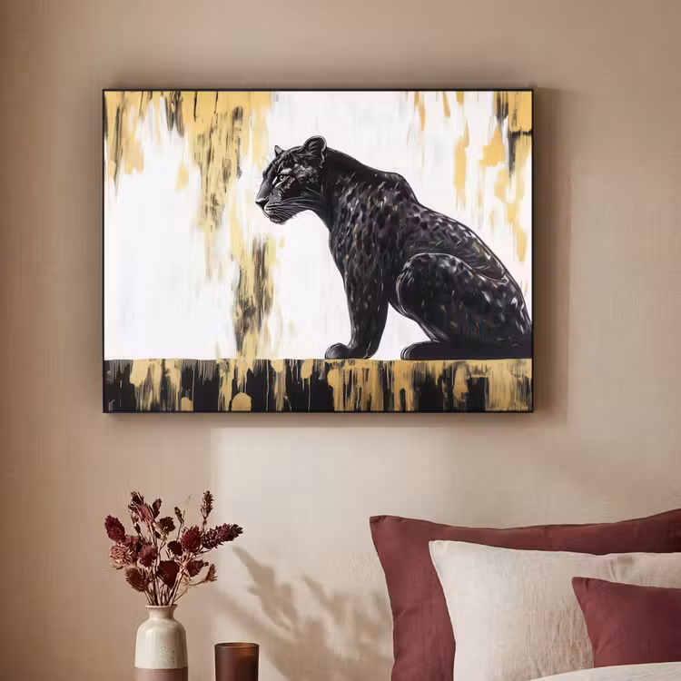 Art Frame - Panter - Zwart - Abstract - Goud — 2