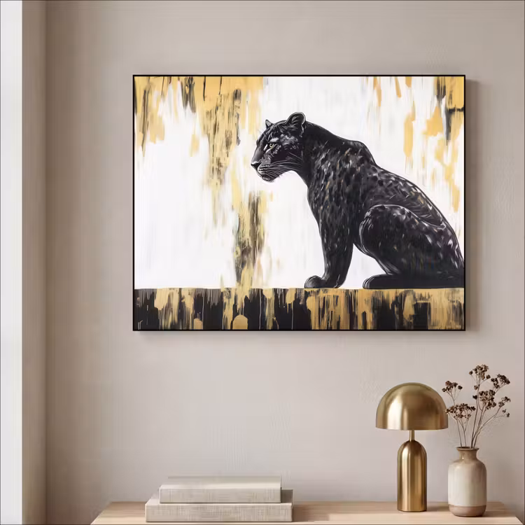 Art Frame - Panter - Zwart - Abstract - Goud — 3