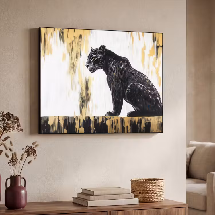 Art Frame - Panter - Zwart - Abstract - Goud — 4