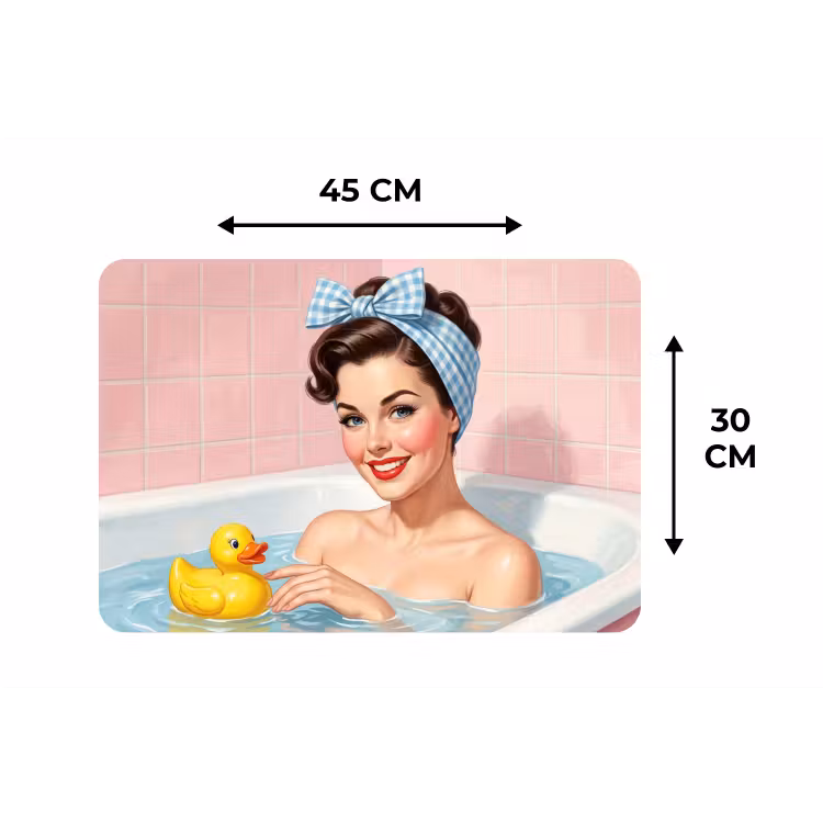 Placemat - 6 stuks - Badkamer - Eend - Blauw — 3